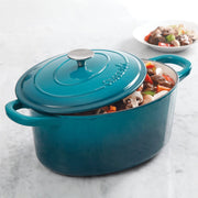 Crock-Pot Artisan 109475.02 7 Quart Non-stick Enameled Cast Iron Dutch Oven - Teal Ombre