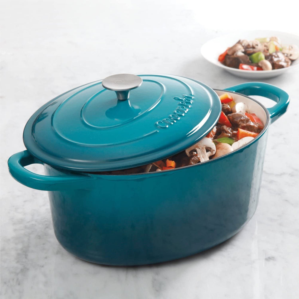 Crock-Pot Artisan 109475.02 7 Quart Non-stick Enameled Cast Iron Dutch Oven - Teal Ombre