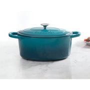 Crock-Pot Artisan 109475.02 7 Quart Non-stick Enameled Cast Iron Dutch Oven - Teal Ombre