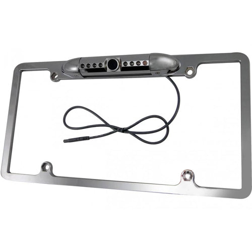 Accele License Plate with Camera Frame - Chrome