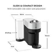 Nespresso Vertuo Pop+ Deluxe Espresso Machine (Titan): 5 Cup Sizes, Compact, 30s Heat Up