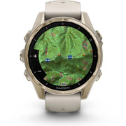 Garmin Fenix 8 43 mm, AMOLED, Sapphire, Soft Gold with Fog Gray Sandstone Silicone Band