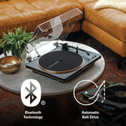 Audio-Technica AT-LP70XBT Fully Automatic Wireless Belt-Drive Turntable, Black/Silver