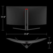 Deco Gear 34" 3440x1440 21:9 Ultrawide Curved Monitor, 180Hz, HDR10, 4000:1 Starter Bundle