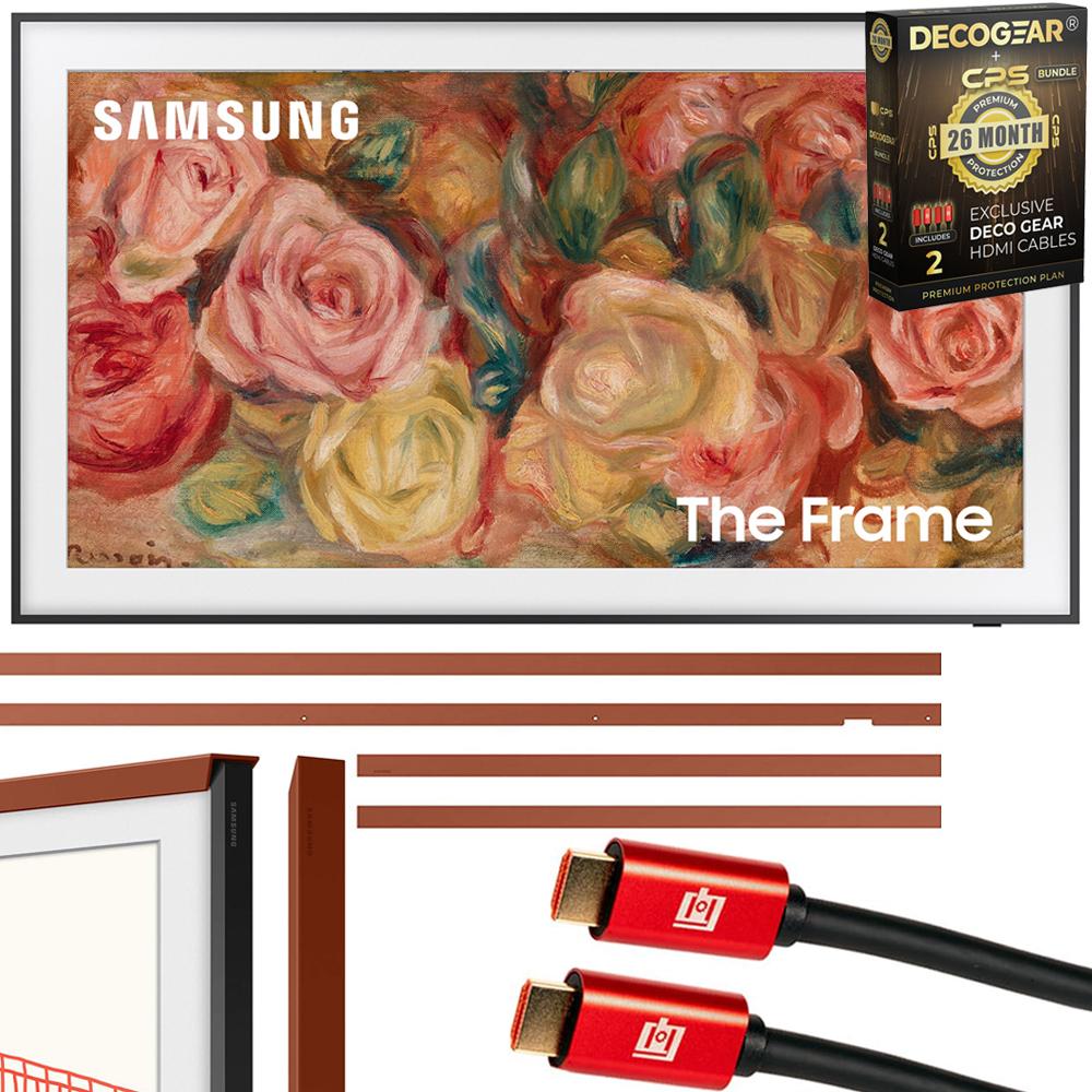 Samsung 65" The Frame QLED 4K Smart TV 2024 + Beveled Brick Bezel & 26 Month Protection