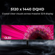 Deco Gear 49" OLED-QD Ultrawide Monitor, 5120x1440 DQHD, 144Hz, 0.03ms, 100% sRGB, KVM