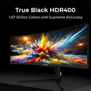 Deco Gear 49" OLED-QD Ultrawide Monitor, 5120x1440 DQHD, 144Hz, 0.03ms, 100% sRGB, KVM