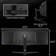 Deco Gear 49" OLED-QD Ultrawide Monitor, 5120x1440 DQHD, 144Hz, 0.03ms, 100% sRGB, KVM
