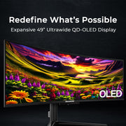 Deco Gear 49" OLED-QD Ultrawide Monitor, 5120x1440 DQHD, 144Hz, 0.03ms, 100% sRGB, KVM