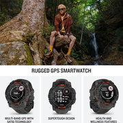 Garmin Instinct 3 50 mm GPS Smartwatch Solar with Light + 2 Yr Warranty Bundle