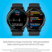 Garmin Venu 3 Health and Fitness GPS Smartwatch Steel Bezel w/ Black Case (45mm)