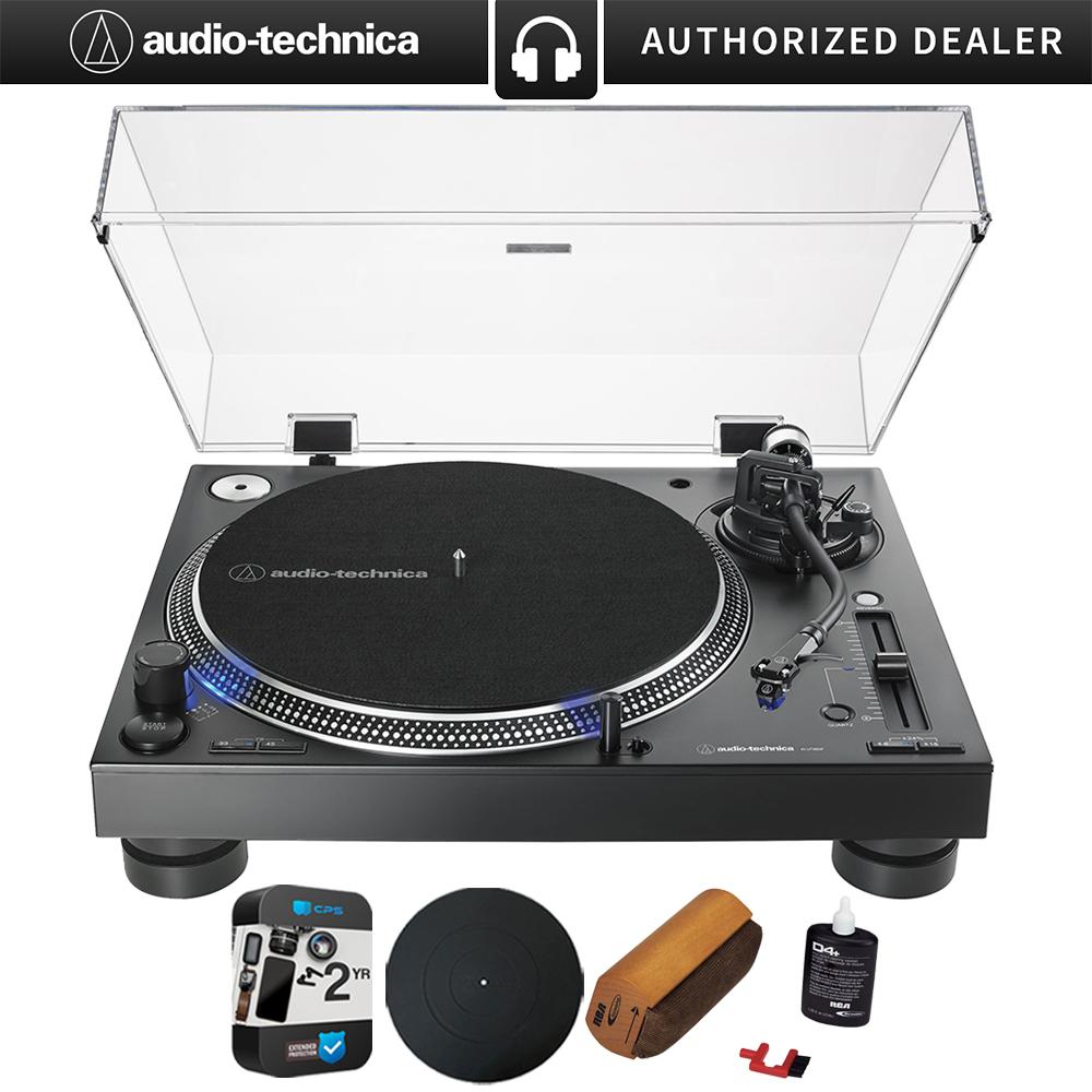 Audio-Technica Direct-Drive Professional DJ Turntable + Mat + Cleaning Fluid +2YR Warranty Pack