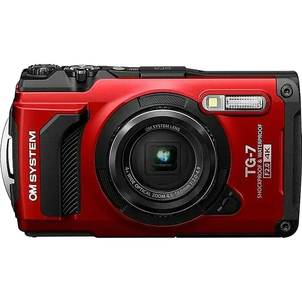 OM SYSTEM Olympus Tough TG-7 12MP 4K 2160p Underwater Camera, Red (V110030RU000)