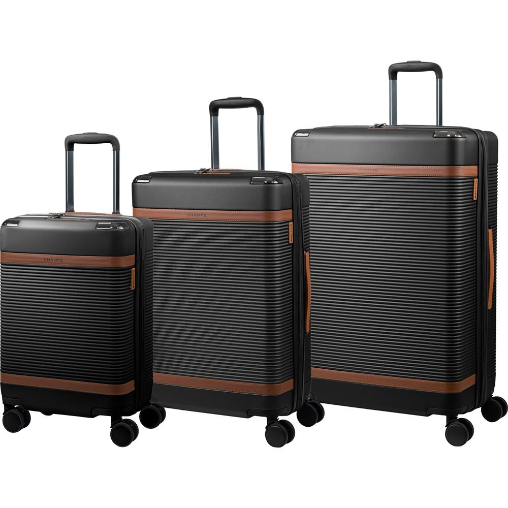 Champs Vintage III 3-Piece Luggage Set in Black - S1033-BLACK