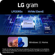 LG Gram 15.6" Intel Ultra 7 32GB/1TB SSD Laptop Open Box with 1 Year Warranty