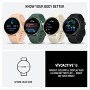 Garmin VIVOACTIVE 6 Health and Fitness GPS Smartwatch, Black with Silicone Band