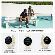 Garmin VIVOACTIVE 6 Health and Fitness GPS Smartwatch, Bone with Silicone Band