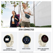 Garmin VIVOACTIVE 6 Health and Fitness GPS Smartwatch, Bone with Silicone Band