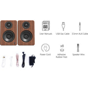 Kanto YU2WALNUT Powered Desktop Speakers Walnut/Noyer (Open Box) + 1 Year Warranty