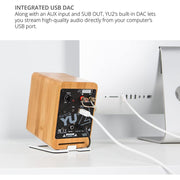 Kanto YU2WALNUT Powered Desktop Speakers Walnut/Noyer (Open Box) + 1 Year Warranty