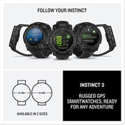 Garmin Instinct 3 - 45 mm GPS Smartwatch AMOLED Black with Charging Dock Bundle