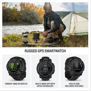 Garmin Instinct 3 - 45 mm GPS Smartwatch AMOLED Black with Charging Dock Bundle