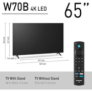 Panasonic W70 Series 65 inch LED 4K Ultra HD Smart Fire TV