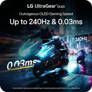 LG 45 Inch UltraGear OLED WQHD 240Hz 0.03ms G-Sync Curved Gaming Monitor