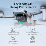 DJI Mini 4K Camera Drone Combo (62-min) With Case and Extra Battery