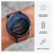 Garmin Venu 4,45 mm Smartwatch, Slate with Black Band and Brown Leather Band