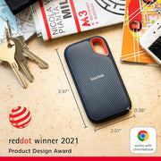 Sandisk 2 TB Extreme Portable SSD External Solid State Drive Black - SDSSDE61-2T00-G25