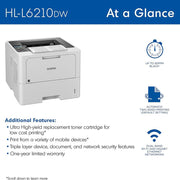 Brother Business Monochrome Laser Printer with Large Paper Capacity +Toner 2Pack