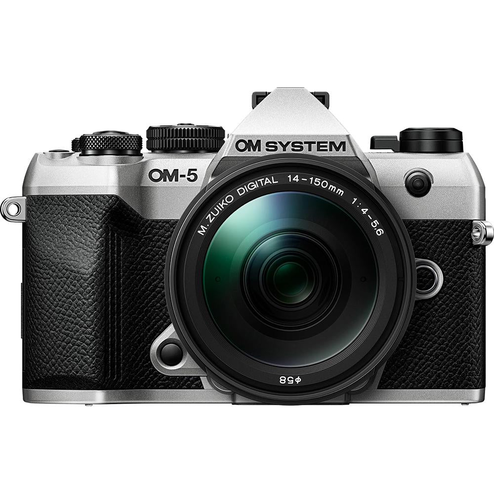 OM SYSTEM Olympus OM-5 Mark II Camera, M.ZUIKO 14-150mm Lens, Silver (V210072SU000)