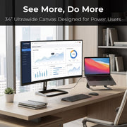 Deco Gear 34 inch Curved Ultrawide Business Monitor, 3440x1440, 100Hz, HDR