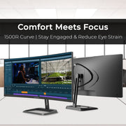 Deco Gear 34 inch Curved Ultrawide Business Monitor, 3440x1440, 100Hz, HDR