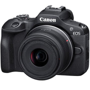 Canon EOS R100 Camera Double Zoom Lens Kit w/RF-S18-45/RF75-300mm + 128GB Bundle