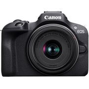 Canon EOS R100 Camera Double Zoom Lens Kit w/RF-S18-45/RF75-300mm + 128GB Bundle