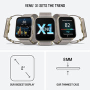 Garmin Venu X1 GPS Premium Smartwatch, Soft Gold, Titanium + Accessories Bundle