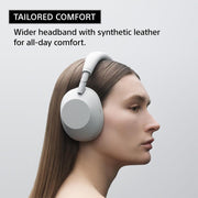 Sony Wireless Noise Canceling Headphones, Silver w/ Deco Gear Earpads & Master Guide
