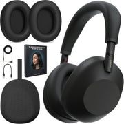 Sony Wireless Noise Canceling Headphones, Black w/ Deco Gear Earpads & Master Guide