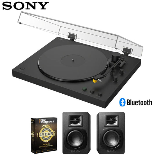 Sony Full Auto Playback Premium Turntable, Bluetooth + Warranty +Speaker Bundle