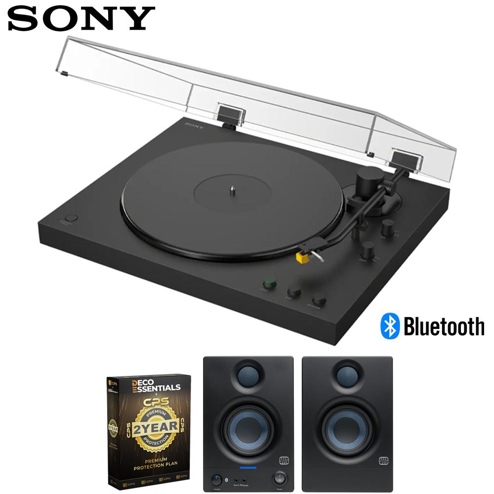 Sony Full Auto Playback Premium Turntable, Bluetooth + Warranty +Speaker Bundle