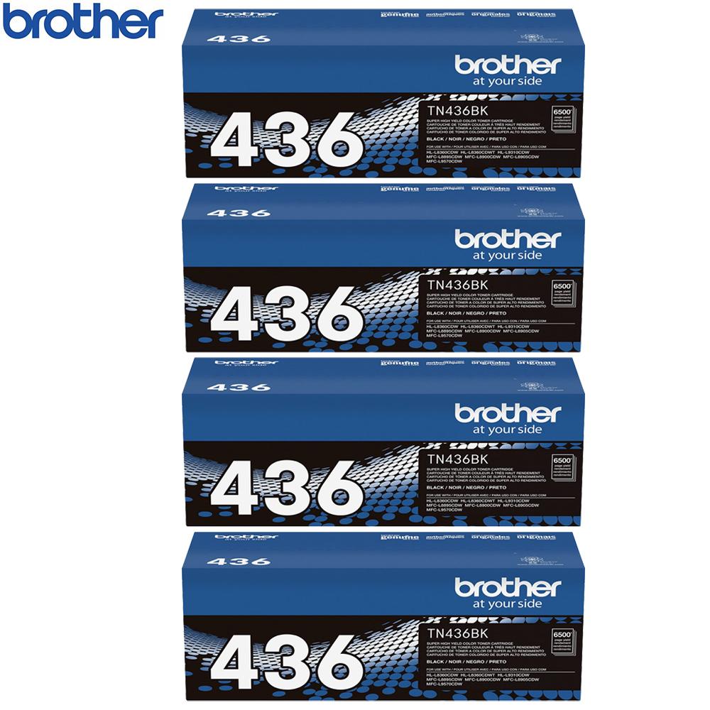 Brother TN436BK Super High-yield Toner Cartridge Black 4 Pack