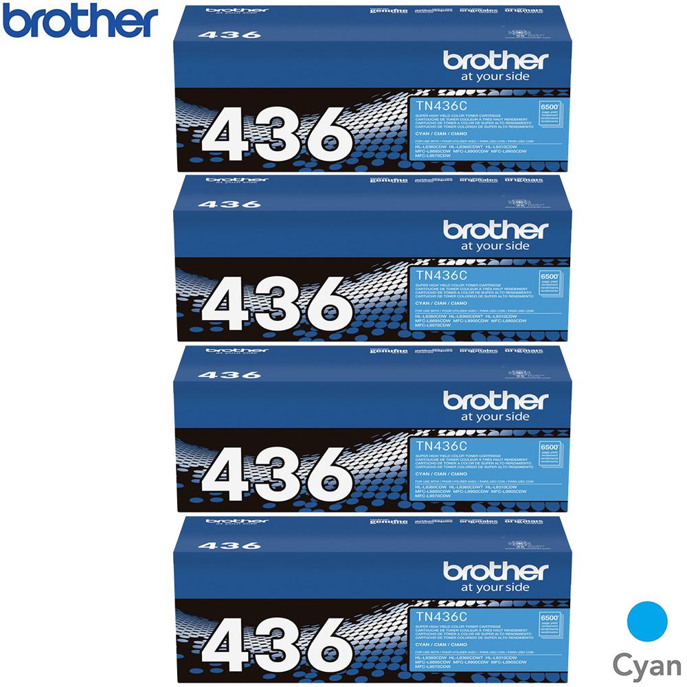 Brother TN436C Super High-yield Toner Cartridge Cyan 4 Pack