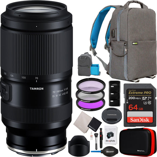 Tamron 70-180mm F/2.8 Di III VC VXD G2 Lens for Nikon Z-Mount APS-C A065 Bundle