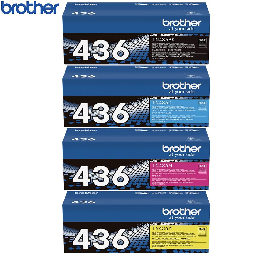 Brother TN436BK Super High-yield Toner Cartridge Black, Cyan, Magenta and Yellow