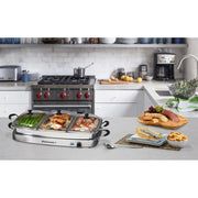Elite Gourmet EWM-9933 7.5-Qt Triple Buffet Server and Warming Tray, Stainless Steel