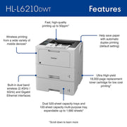 Brother HL-L6210DWT Business Printer with 26-Month Plan, HDMI & USB Cables