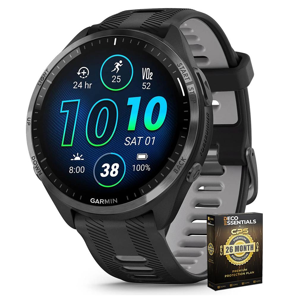 Garmin Forerunner 965 Running Smartwatch Black and Gray with 26 Month Protection