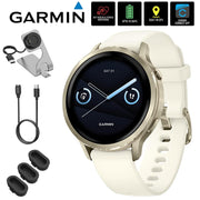 Garmin Venu 4, 41mm Health & Fitness GPS Smartwatch, Lunar Gold + Accessories Bundle